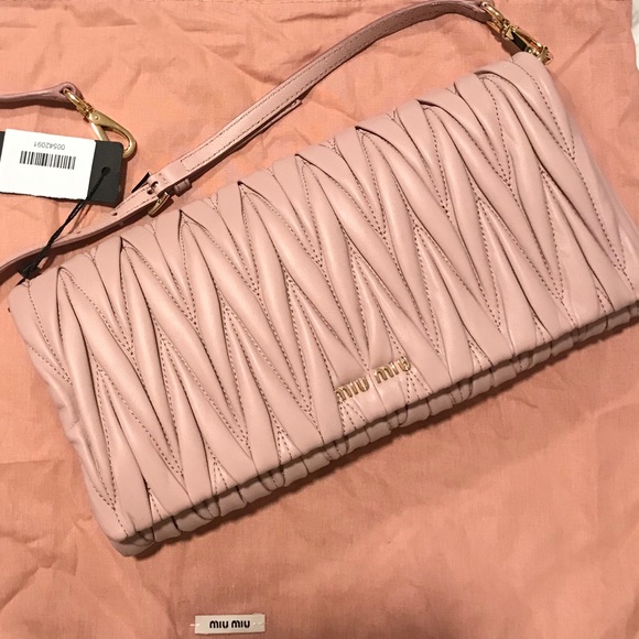 Miu Miu Handbags - Authentic MIU MIU pink/nude Matelassé clutch bag